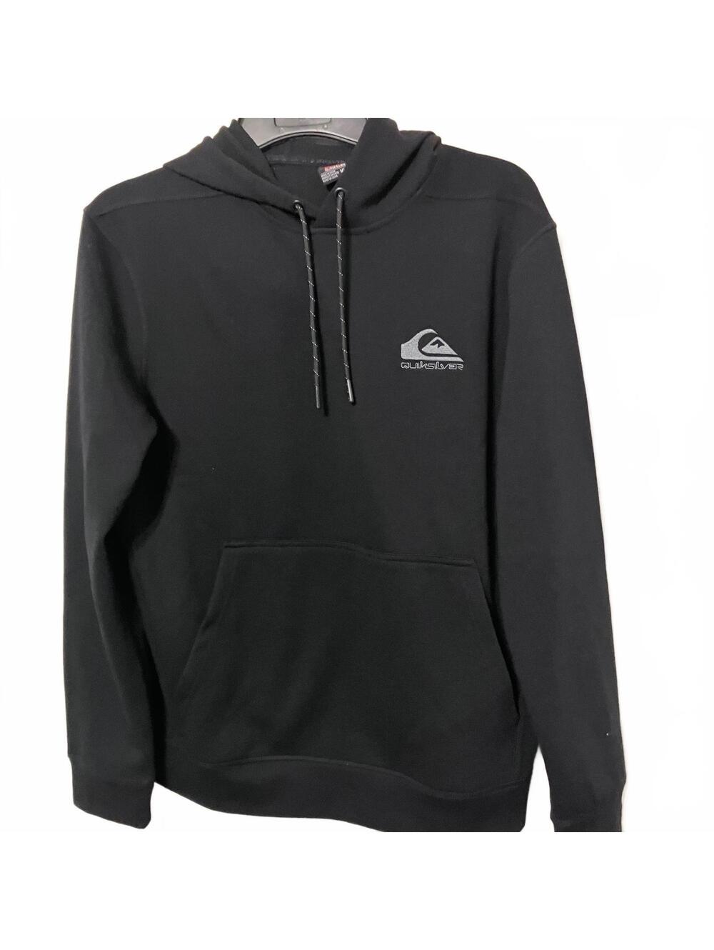 Quiksilver Black Pullover Hoodie Athleisure Cozy Sporty Skater Men's Medium-New